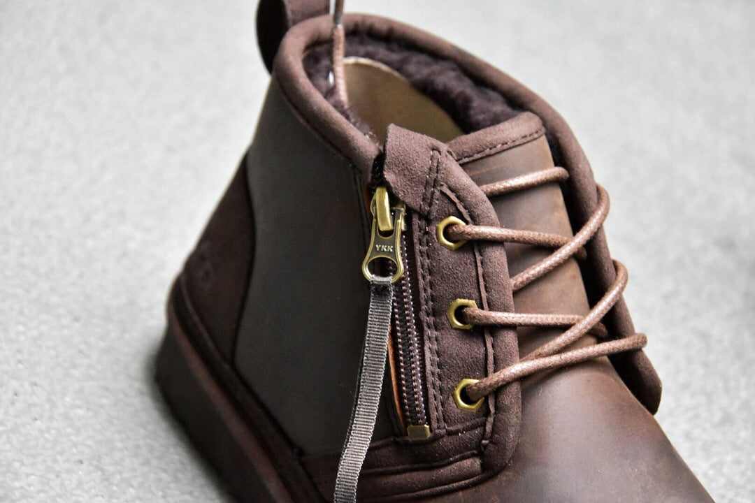 3883 Crazy Horse Leather Zipper Men’s Boots (New Arrival)