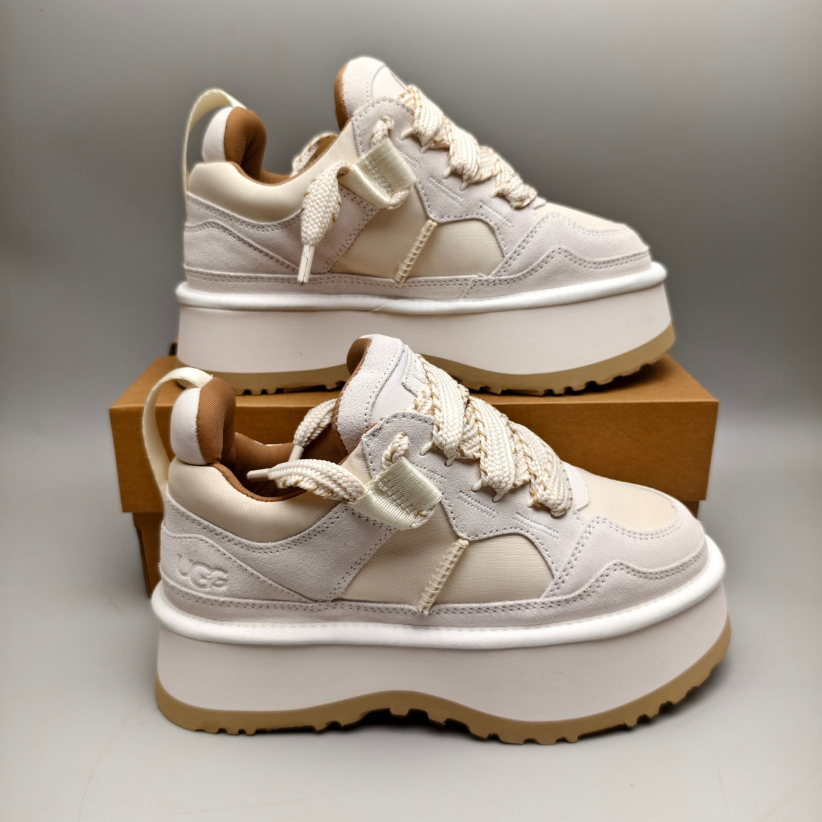 1541 Chunky Dad Sneakers – White Lace-Up Casual (In Stock)