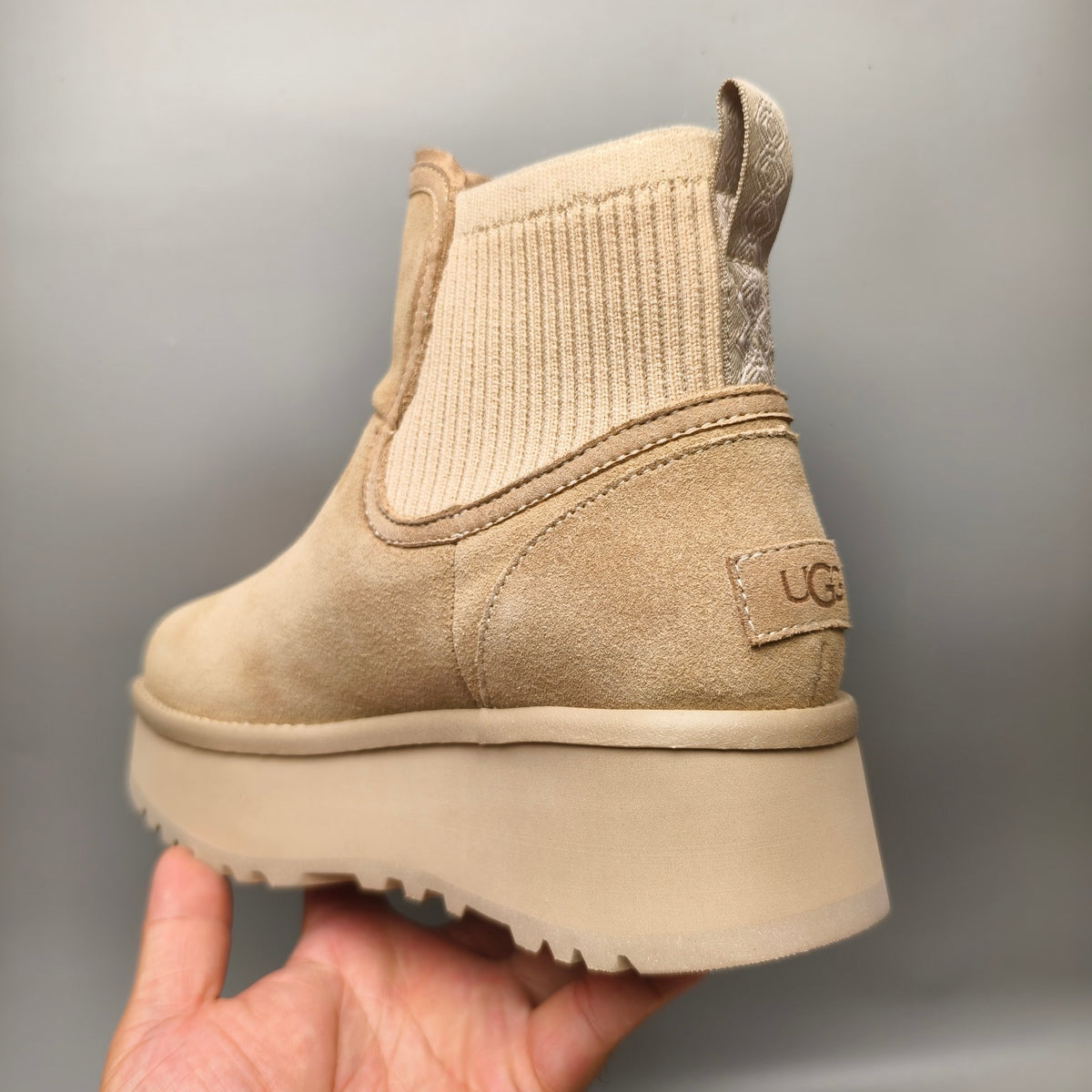 3258 5cm Platform Fashion Casual Shoes – Sand (In Stock)