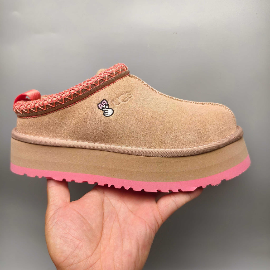 2553 Ethnic-Inspired Chunky Sole Casual Shoes – Pink (Style 2130, In Stock)