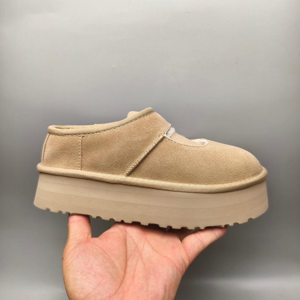 7612 Mary Jane Platform Fashion Shoes – Sand (In Stock)