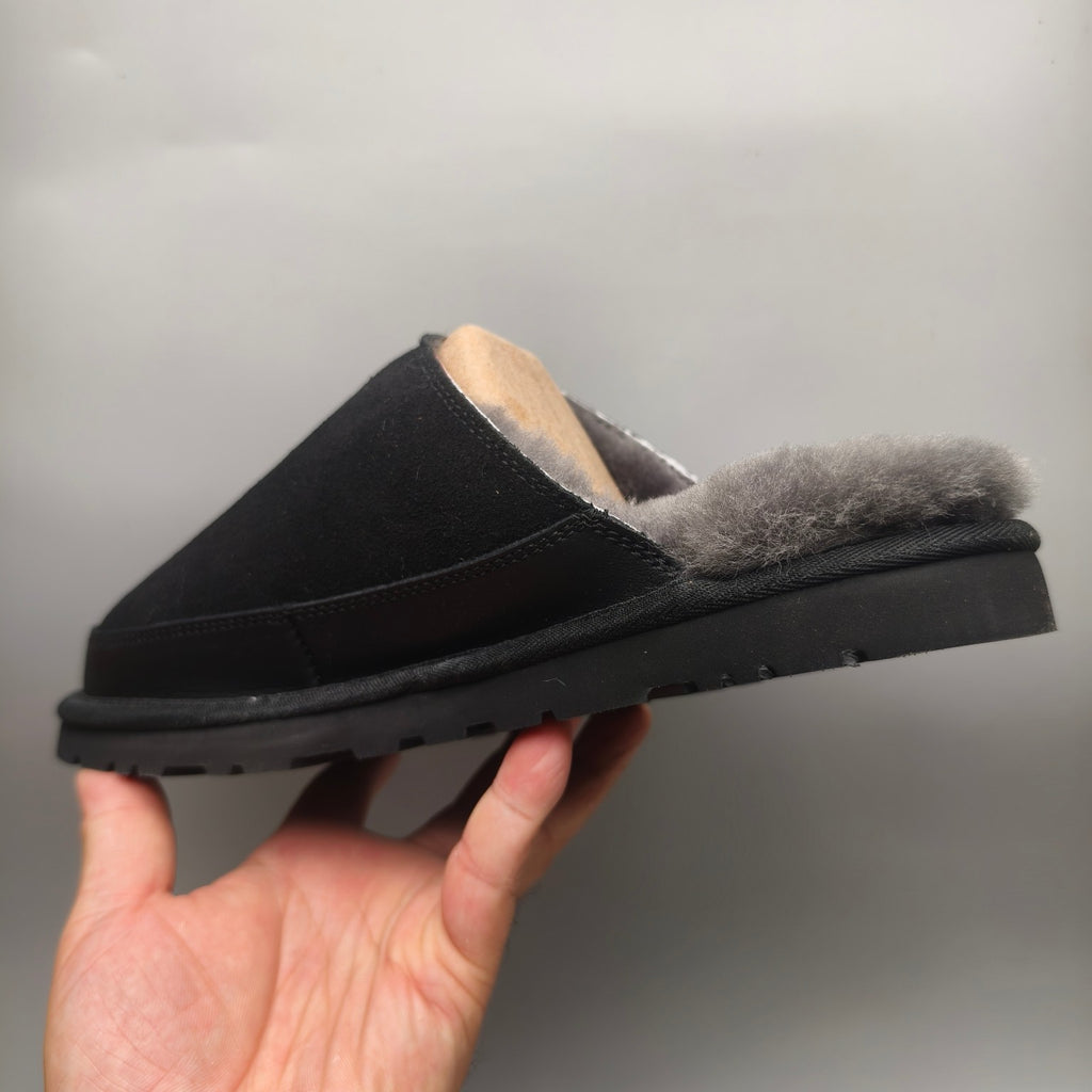 4585 Ultra-Light Casual Fuzz Men’s Slippers – Black (In Stock)