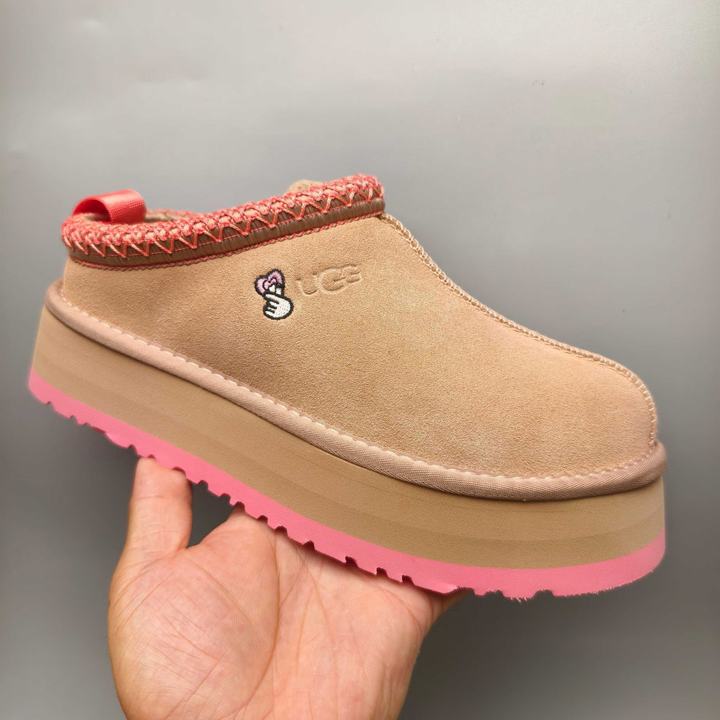 2553 Ethnic-Inspired Chunky Sole Casual Shoes – Pink (Style 2130, In Stock)