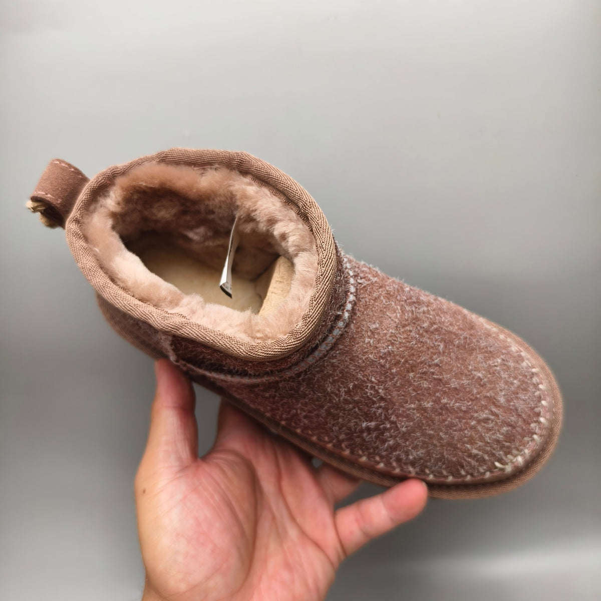 1538 Suede Back Strap Boots – Brown (In Stock)