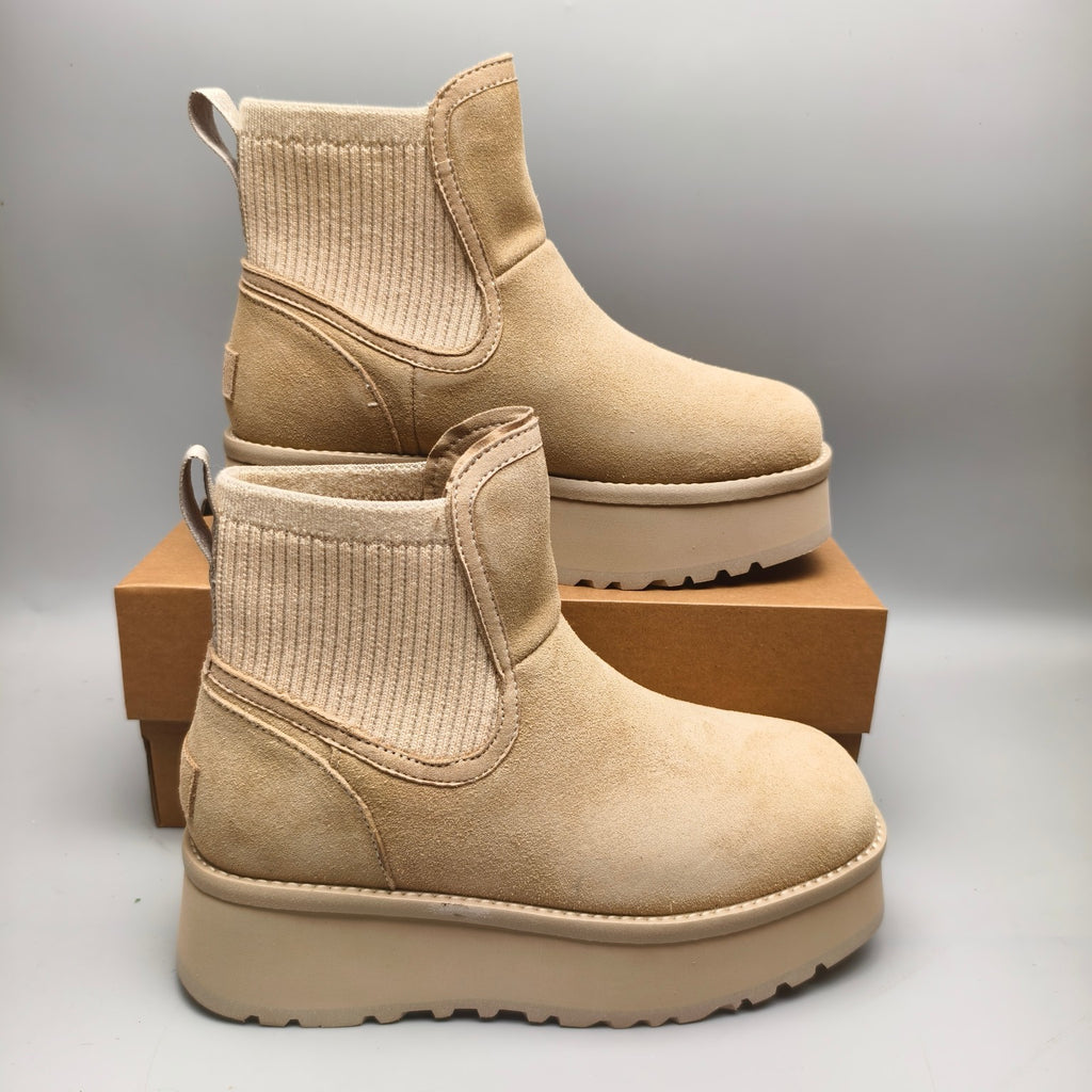 3258 5cm Platform Fashion Casual Shoes – Sand (In Stock)