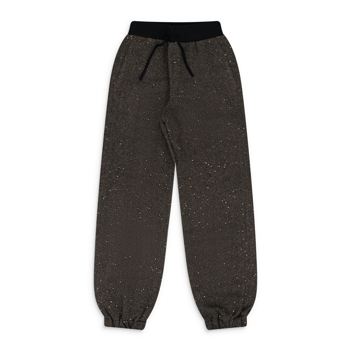 Black Sand Herringbong Sequins Sweatpants