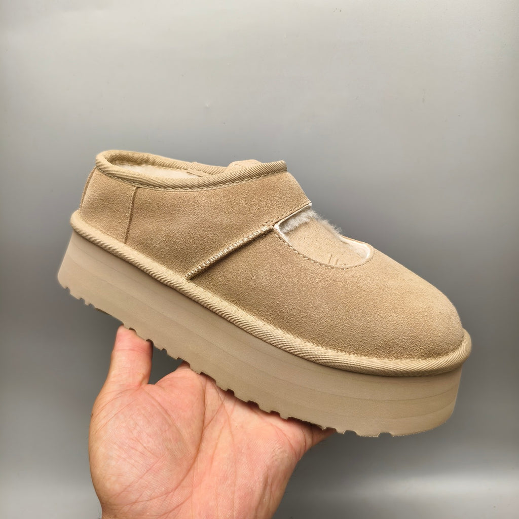 7612 Mary Jane Platform Fashion Shoes – Sand (In Stock)