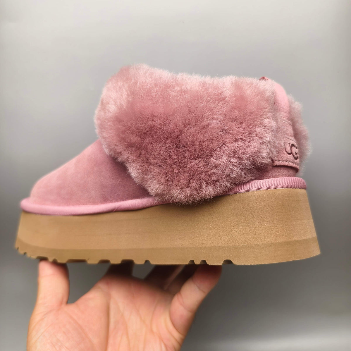 1393 Chunky Sole Suede Slip-On Lazy Shoes – Pink (In Stock)