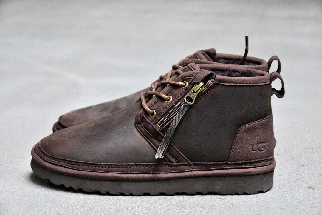 3883 Crazy Horse Leather Zipper Men’s Boots (New Arrival)