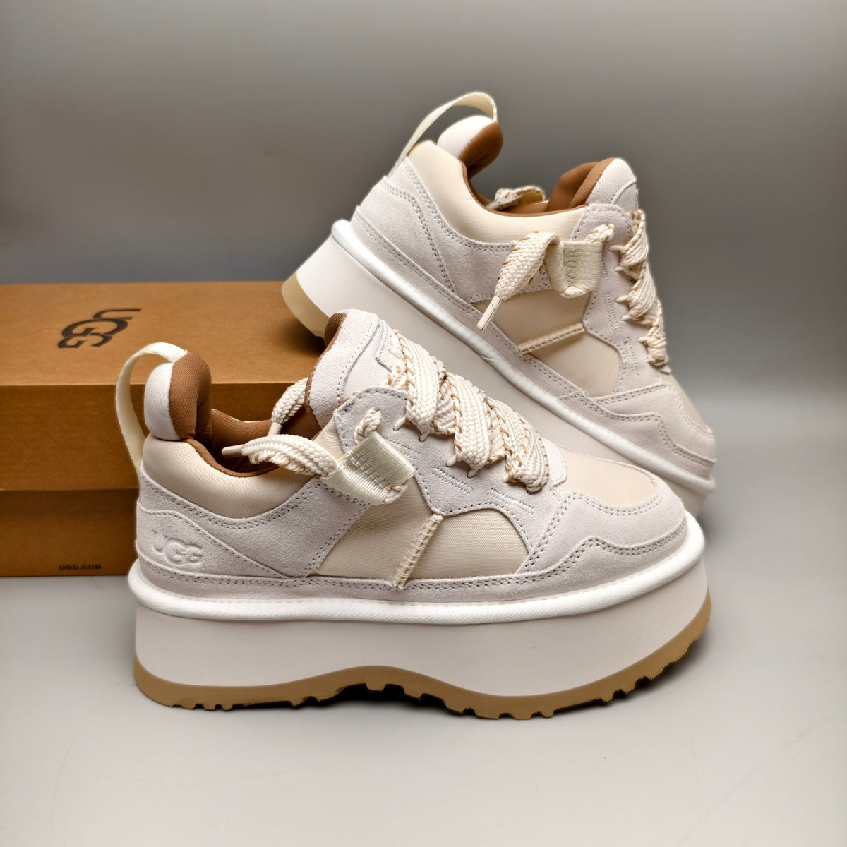 1541 Chunky Dad Sneakers – White Lace-Up Casual (In Stock)