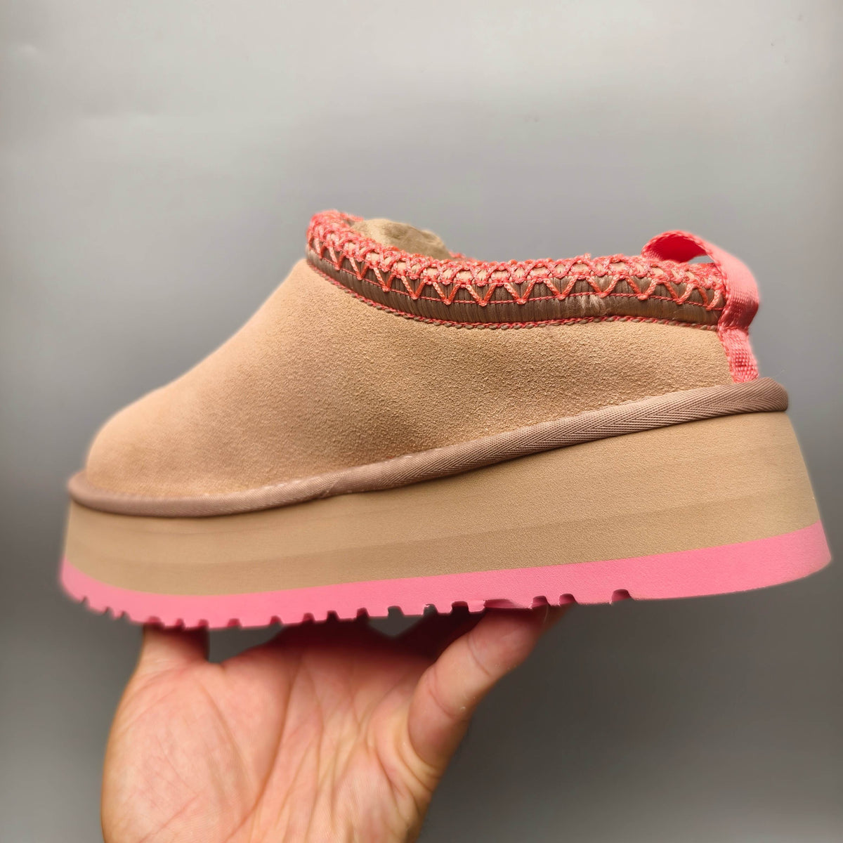 2553 Ethnic-Inspired Chunky Sole Casual Shoes – Pink (Style 2130, In Stock)