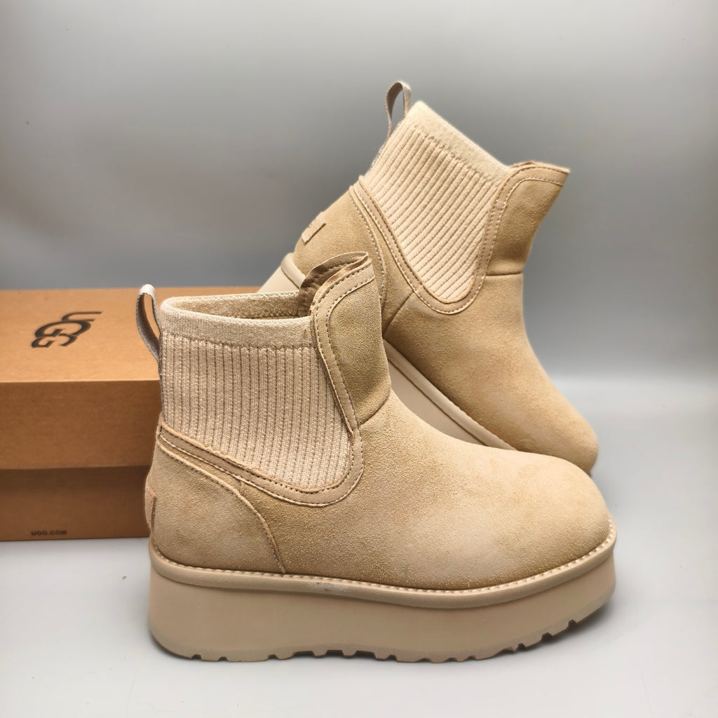 3258 5cm Platform Fashion Casual Shoes – Sand (In Stock)
