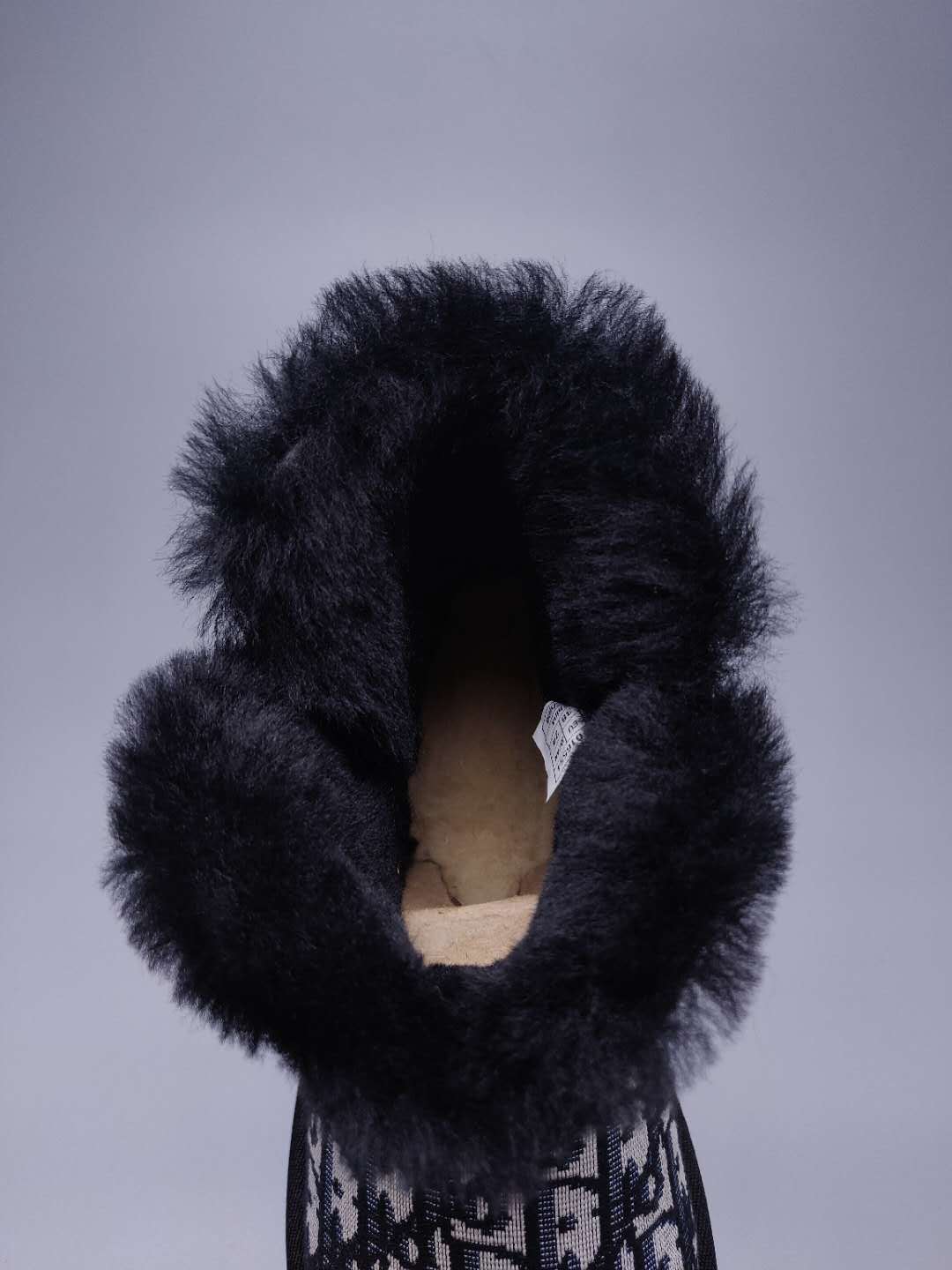 6554 Dior-Inspired Textured Boots – Black (In Stock)