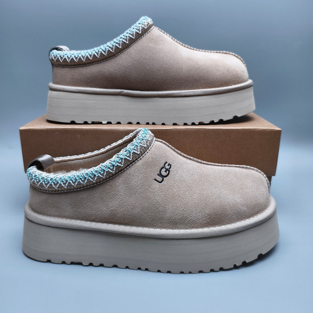 2553 Ethnic-Inspired Chunky Sole Casual Shoes – Beige (Style 2130, In Stock)