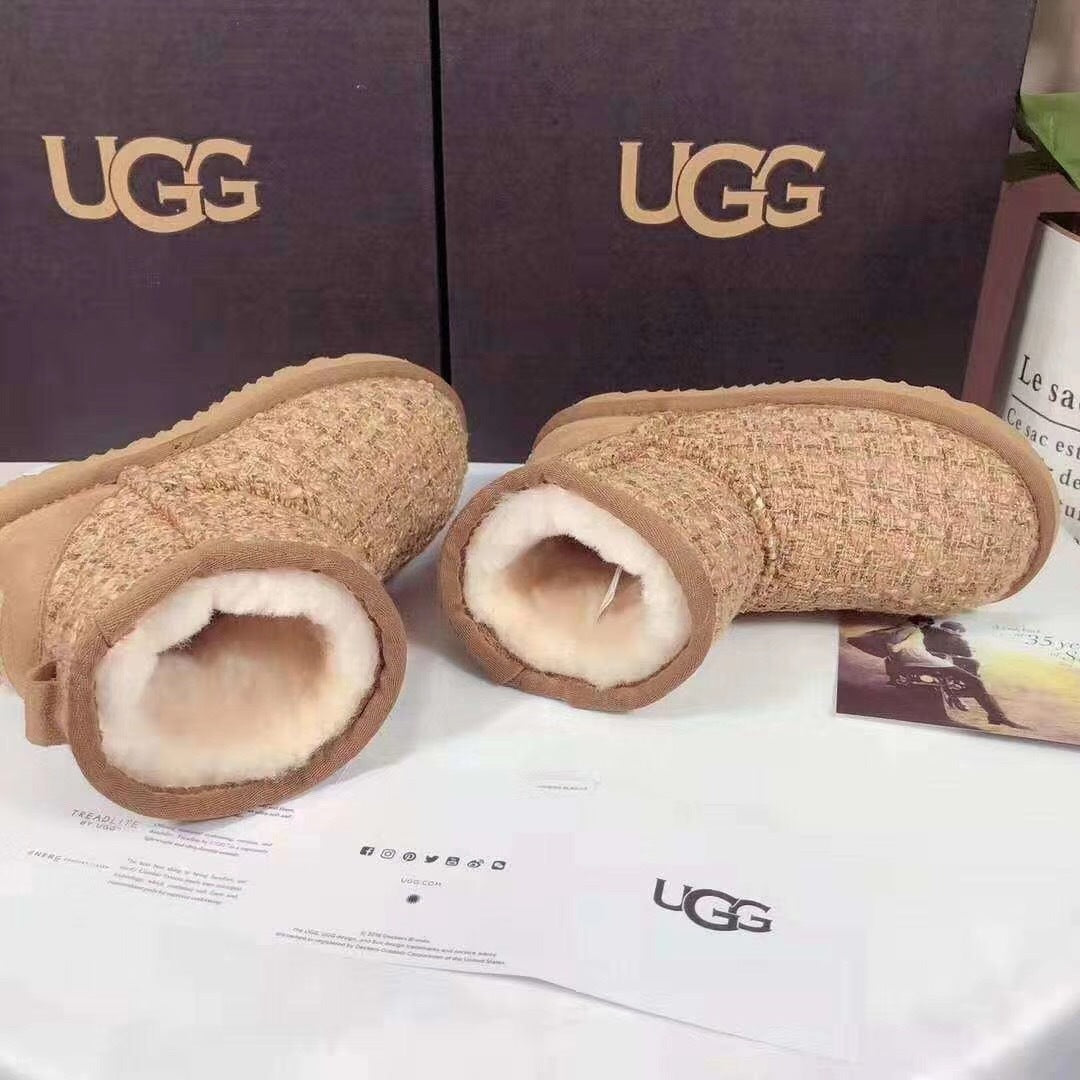 5854 Kids Chanel-Style Snow Boots – Fragrant Chestnut (New Arrival)