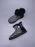 6554 Dior-Inspired Textured Boots – Black (In Stock)