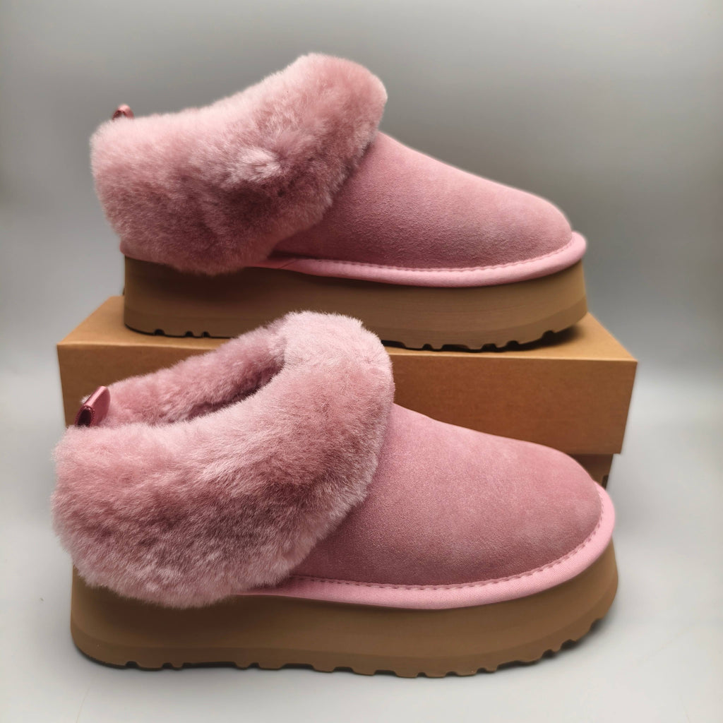 1393 Chunky Sole Suede Slip-On Lazy Shoes – Pink (In Stock)