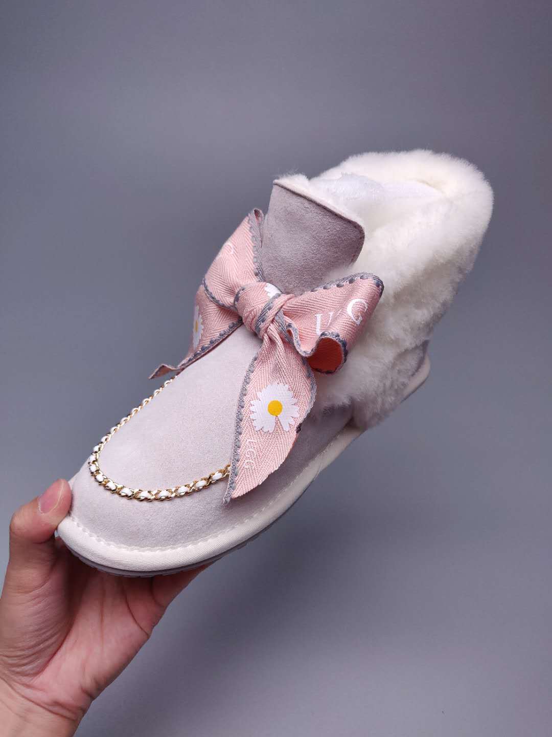7888 Daisy Chain Ribbon Boots – Milkshake White (In Stock)