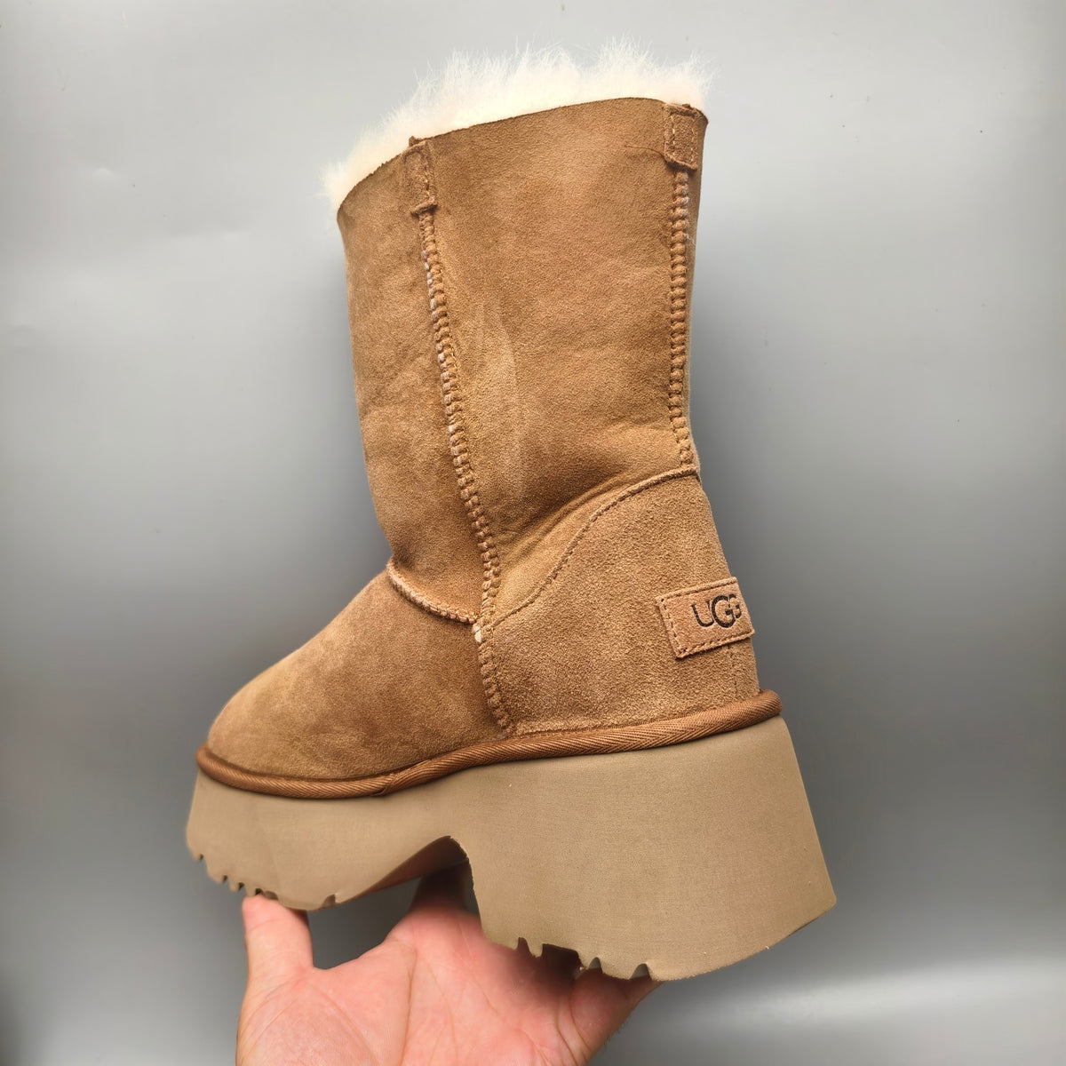 1533 Wedge Chunky Mid-Calf Fashion Boots – Chestnut (In Stock)