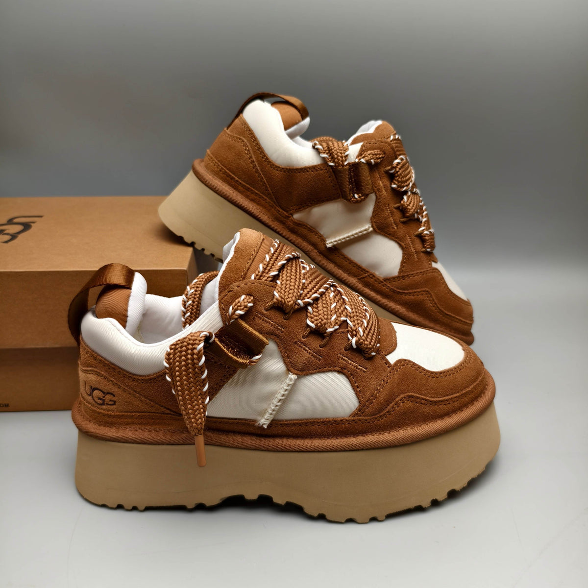 1541 Chunky Dad Sneakers – Chestnut Lace-Up Casual (In Stock)