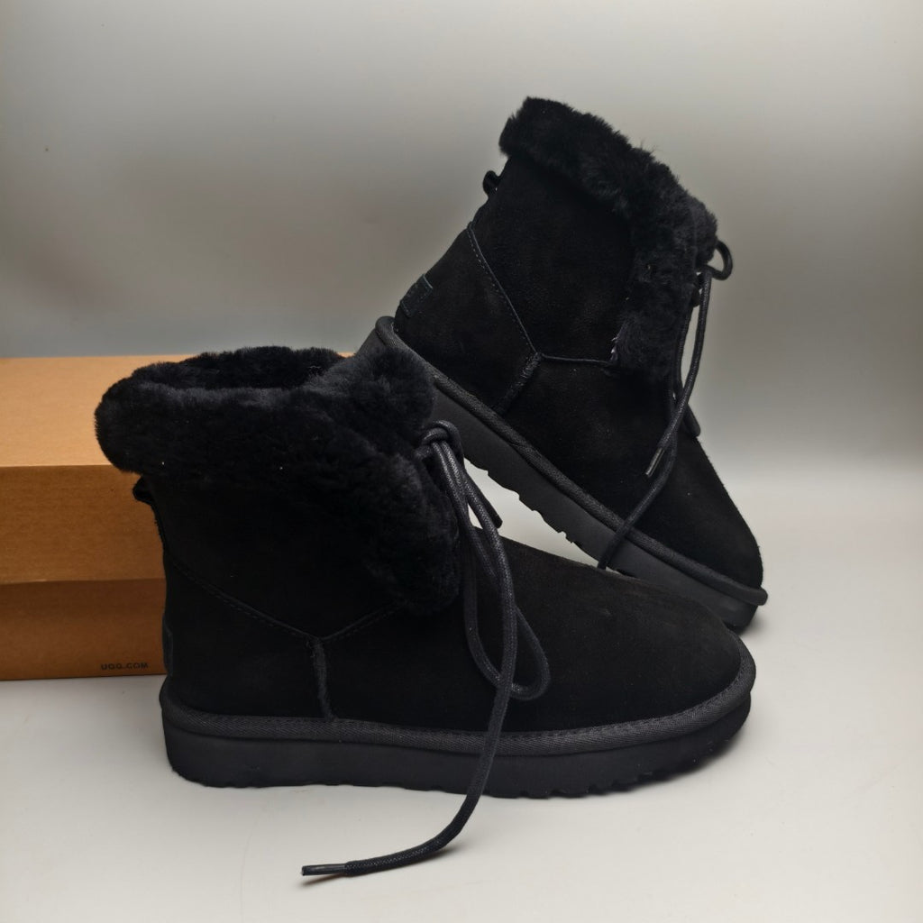 4576 Mid-Top Lace-Up Casual Sneakers – Black (In Stock)