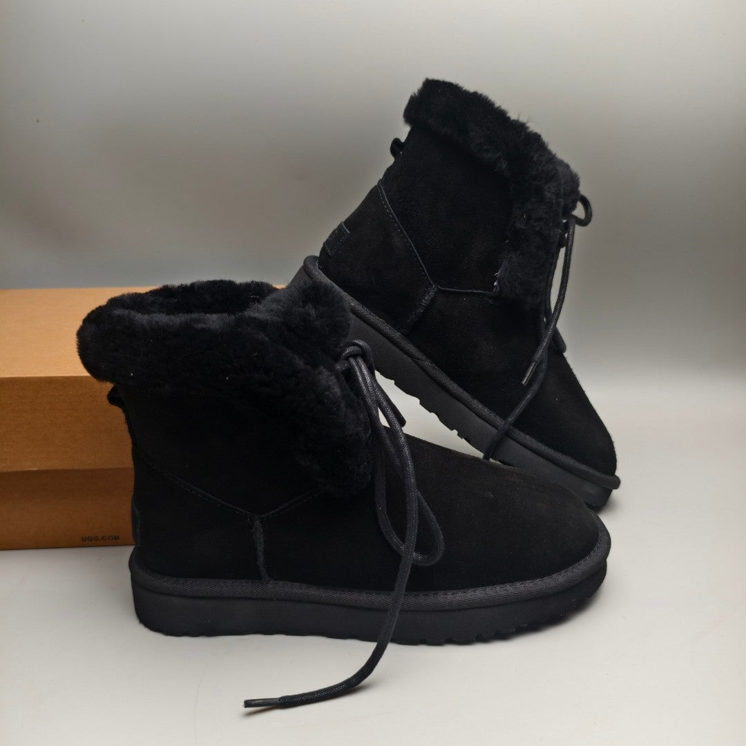 4576 Mid-Top Lace-Up Casual Sneakers – Black (In Stock)