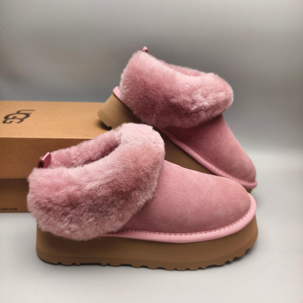1393 Chunky Sole Suede Slip-On Lazy Shoes – Pink (In Stock)