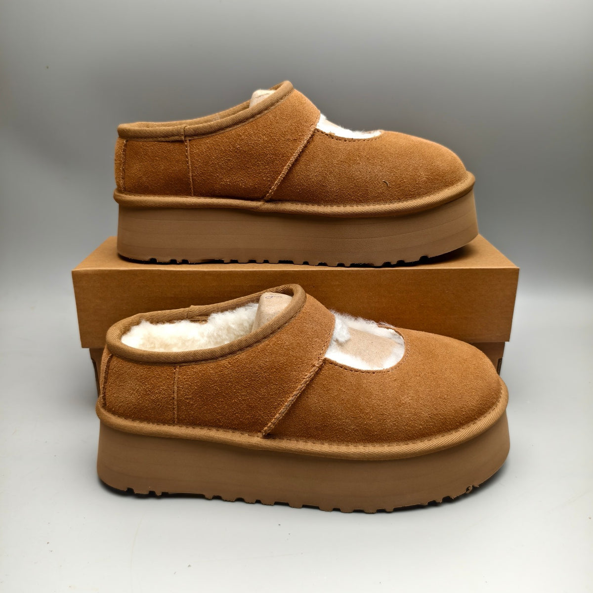 7612 Mary Jane Platform Fashion Shoes – Chestnut (In Stock)