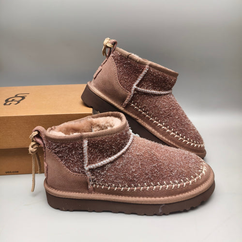 1538 Suede Back Strap Boots – Brown (In Stock)