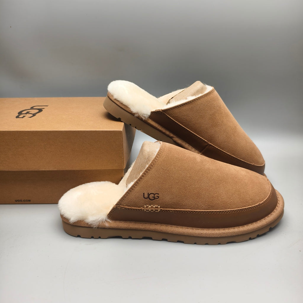 4585 Ultra-Light Casual Fuzz Men’s Slippers – Chestnut (In Stock)