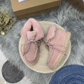 3090 Fluffy Lace-Up Ankle Boots – Pink (In Stock)