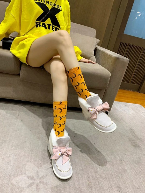 7888 Daisy Chain Ribbon Boots – Milkshake White (In Stock)