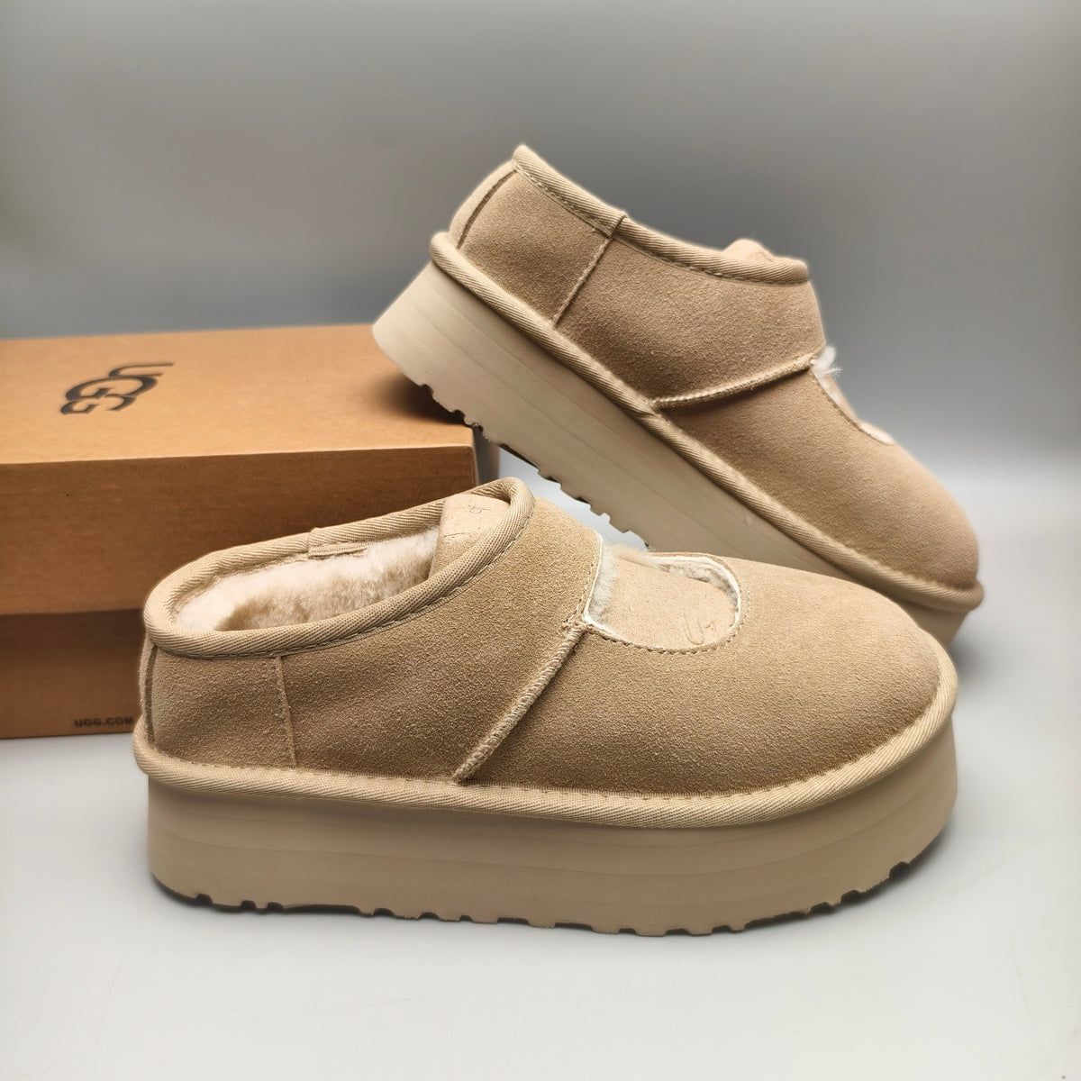 7612 Mary Jane Platform Fashion Shoes – Sand (In Stock)