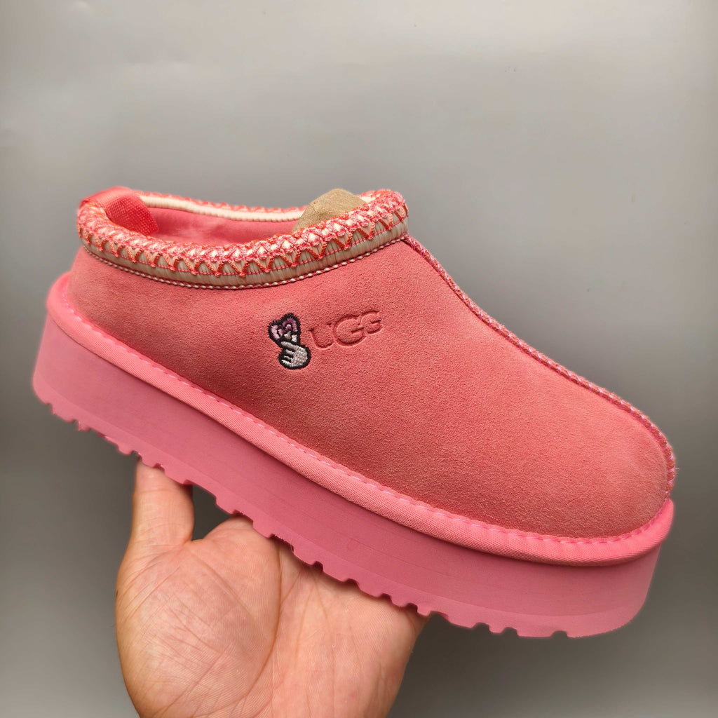 2553 Ethnic-Inspired Chunky Sole Casual Shoes – Rose Red (Style 2130, In Stock)