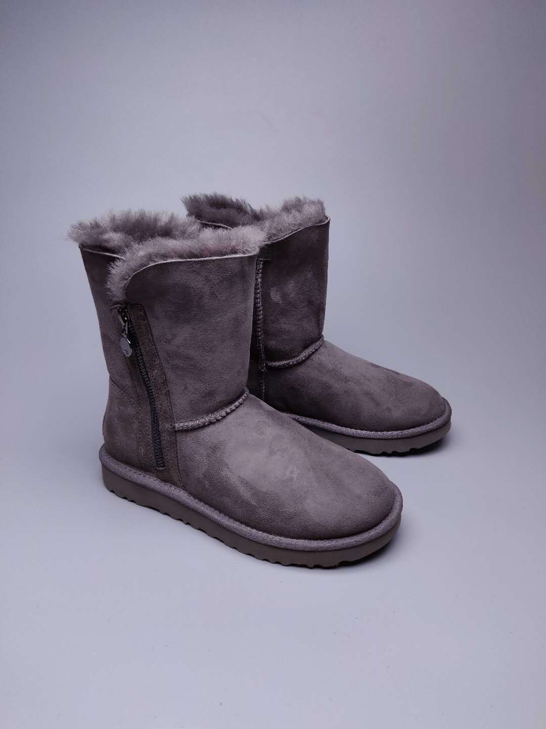 2480 Side Zip Mid-Calf Boots – Gray (In Stock)