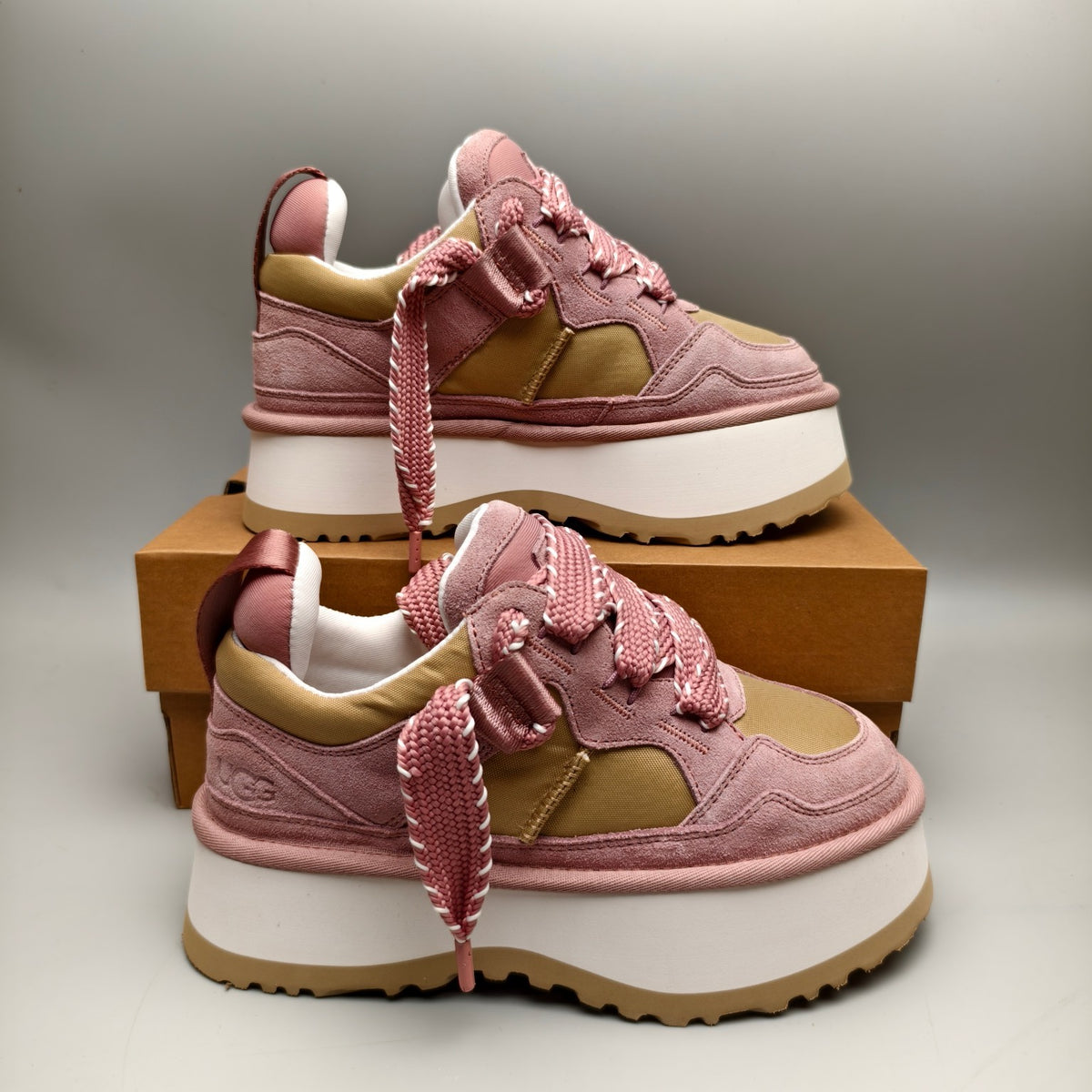 1541 Chunky Dad Sneakers – Pink Lace-Up Casual (In Stock)