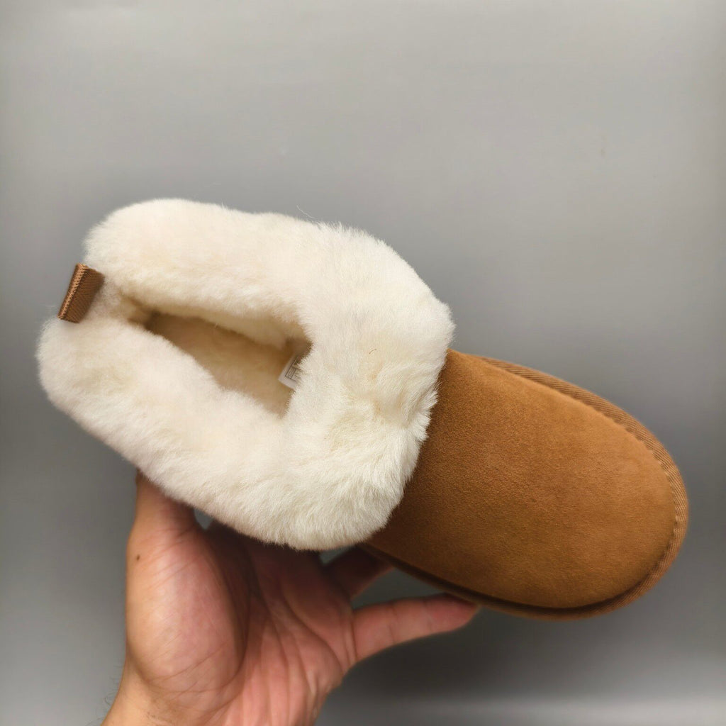 1393 Chunky Sole Suede Slip-On Lazy Shoes – Chestnut (In Stock)