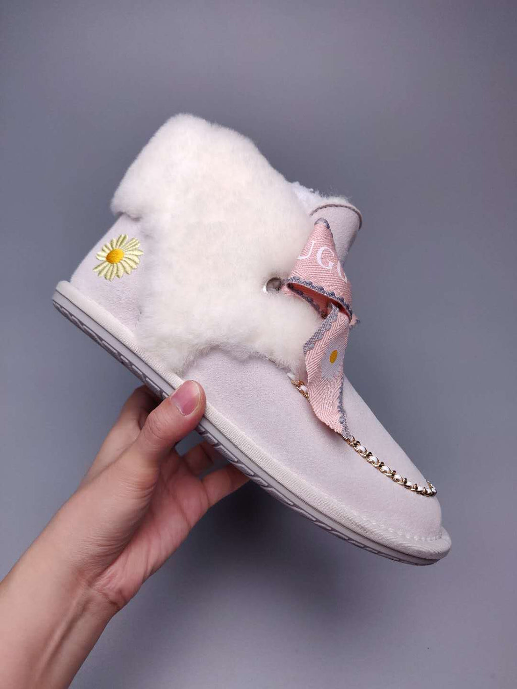 7888 Daisy Chain Ribbon Boots – Milkshake White (In Stock)