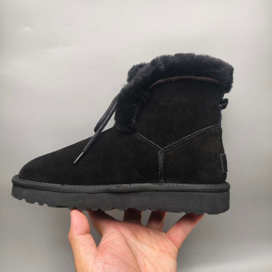 4576 Mid-Top Lace-Up Casual Sneakers – Black (In Stock)
