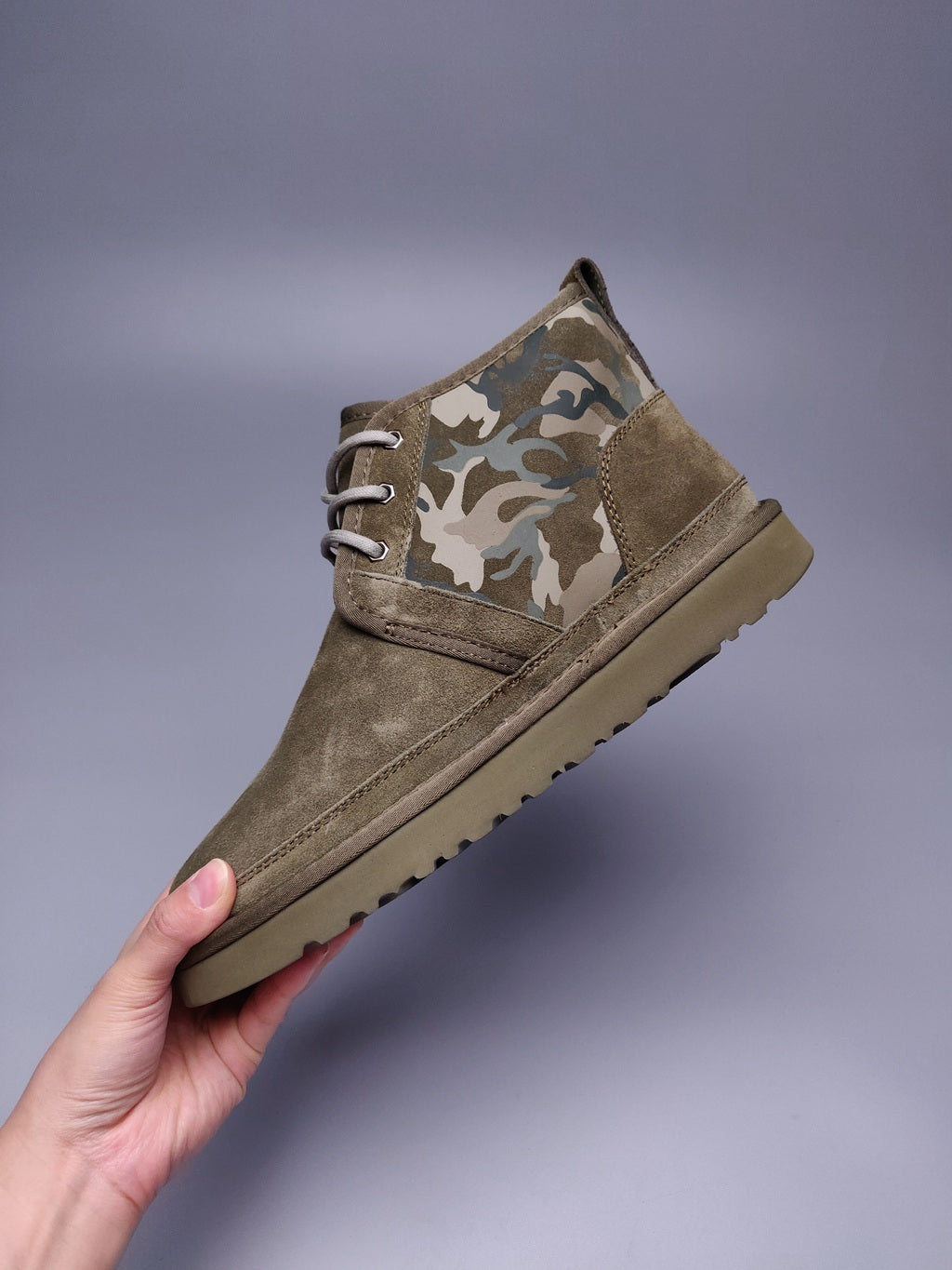 4193 Men’s Colorblock Camo Sneakers – Army Green (In Stock)
