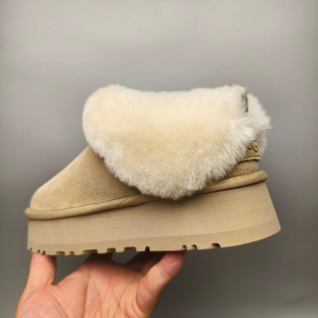 1393 Chunky Sole Suede Slip-On Lazy Shoes – Sand (In Stock)