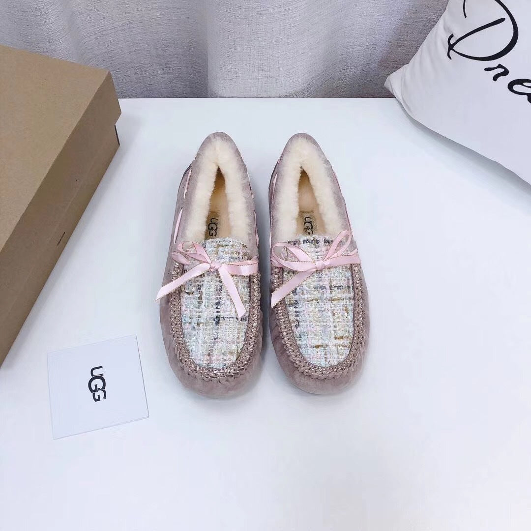 5623 Chanel-Style Driving Loafers – Dusk Pink (New Arrival)