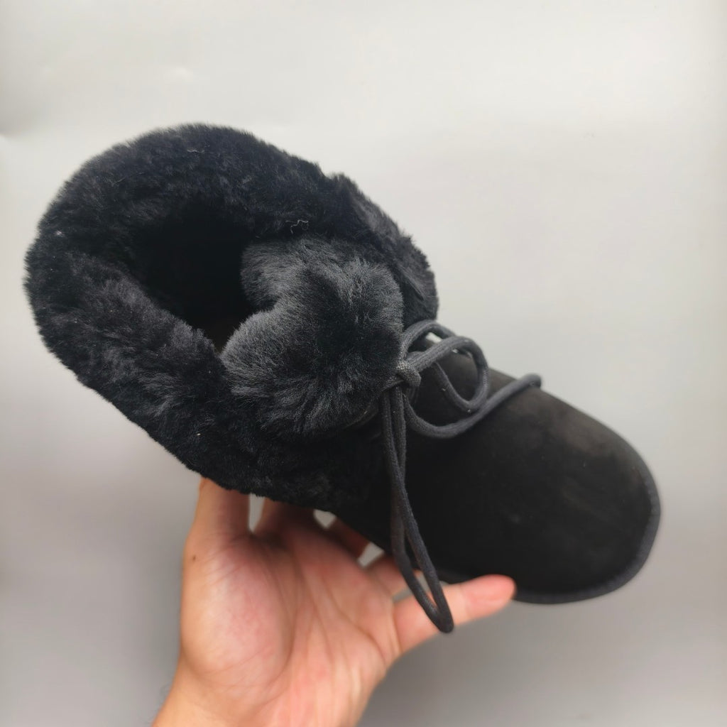 4576 Mid-Top Lace-Up Casual Sneakers – Black (In Stock)