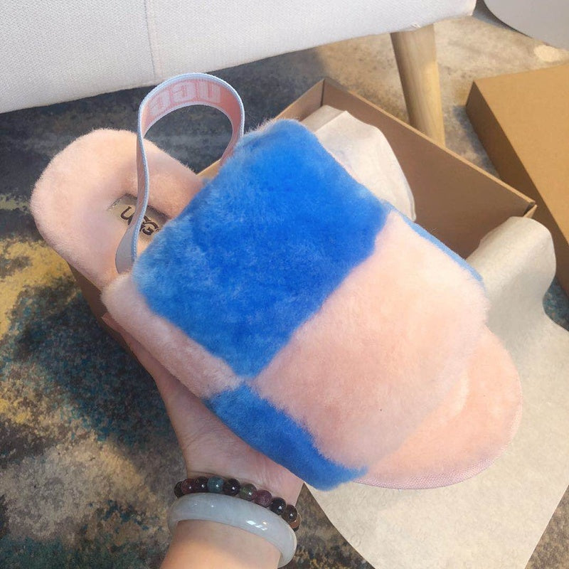 3490 Platform Fuzz Sandals – Pink Colorblock (In Stock)