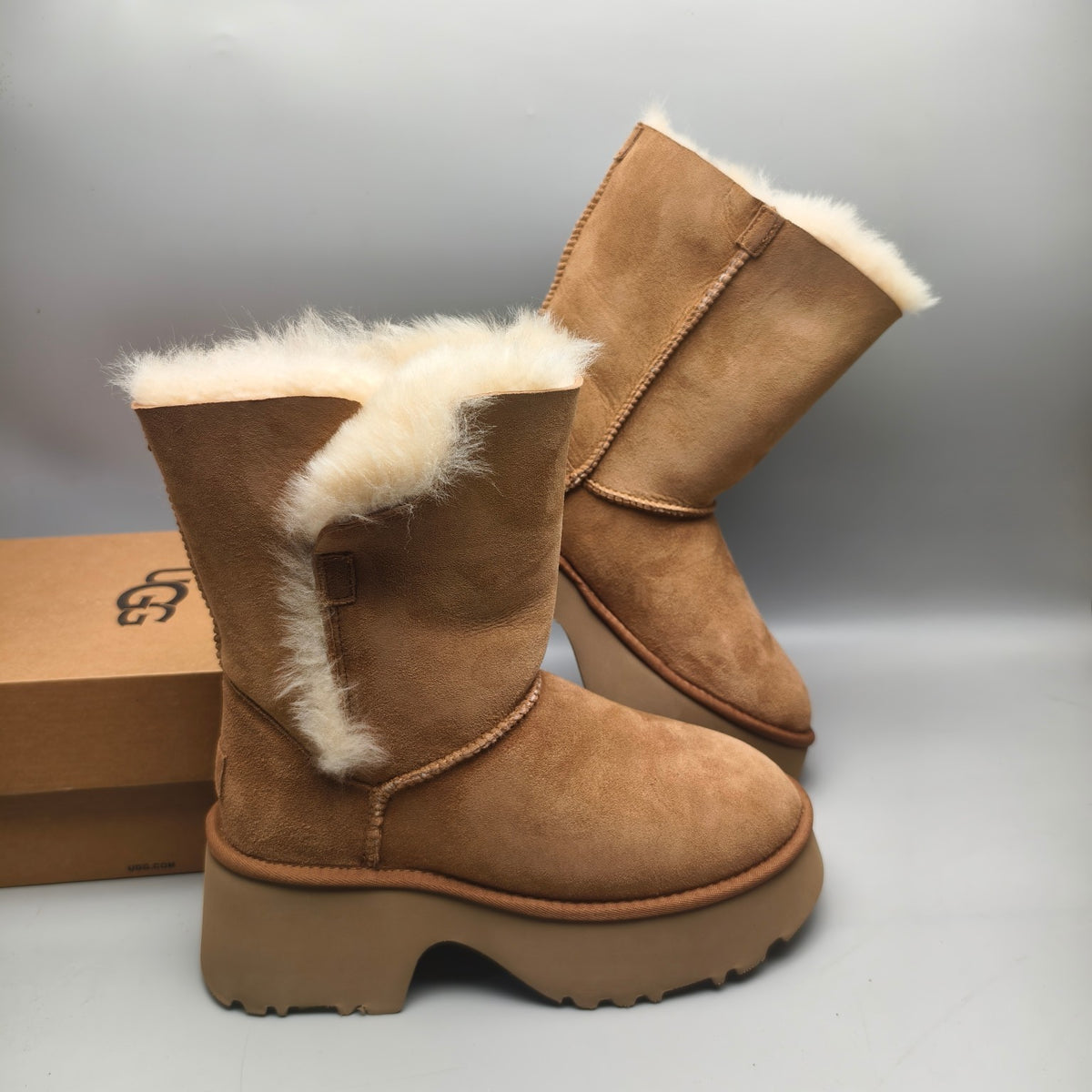1533 Wedge Chunky Mid-Calf Fashion Boots – Chestnut (In Stock)