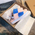3490 Platform Fuzz Sandals – Pink Colorblock (In Stock)