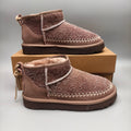 1538 Suede Back Strap Boots – Brown (In Stock)