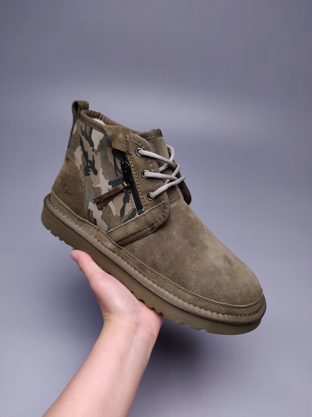 4193 Men’s Colorblock Camo Sneakers – Army Green (In Stock)