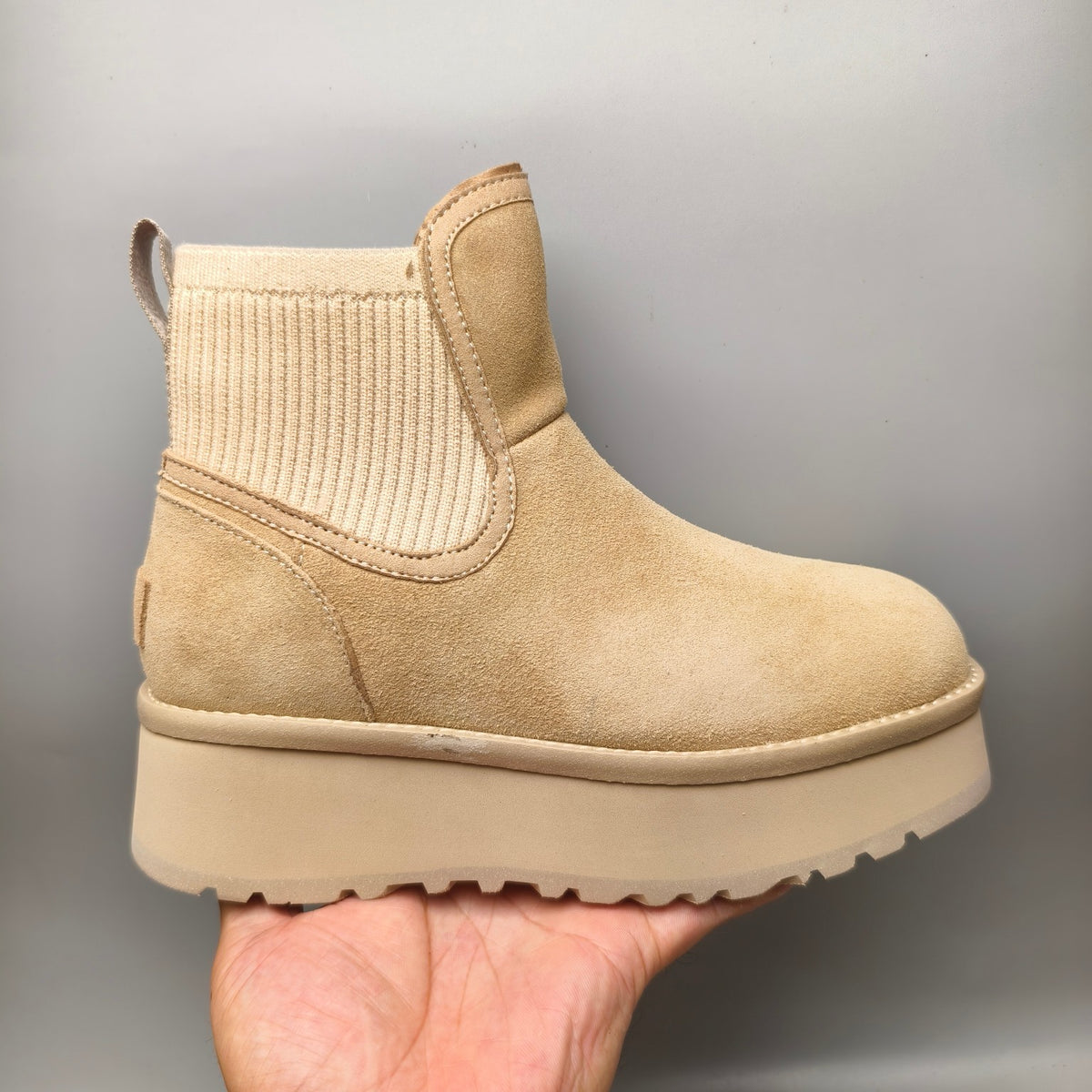 3258 5cm Platform Fashion Casual Shoes – Sand (In Stock)