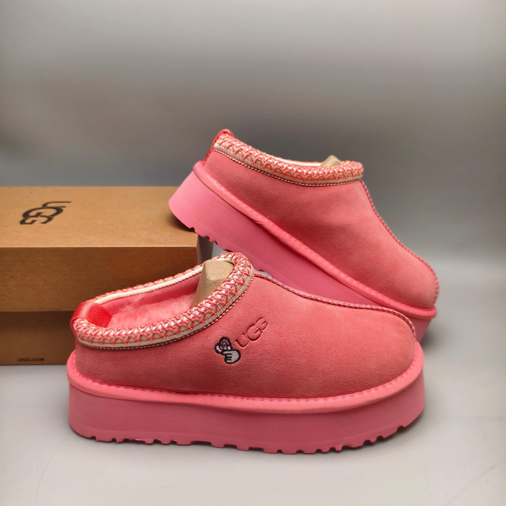 2553 Ethnic-Inspired Chunky Sole Casual Shoes – Rose Red (Style 2130, In Stock)